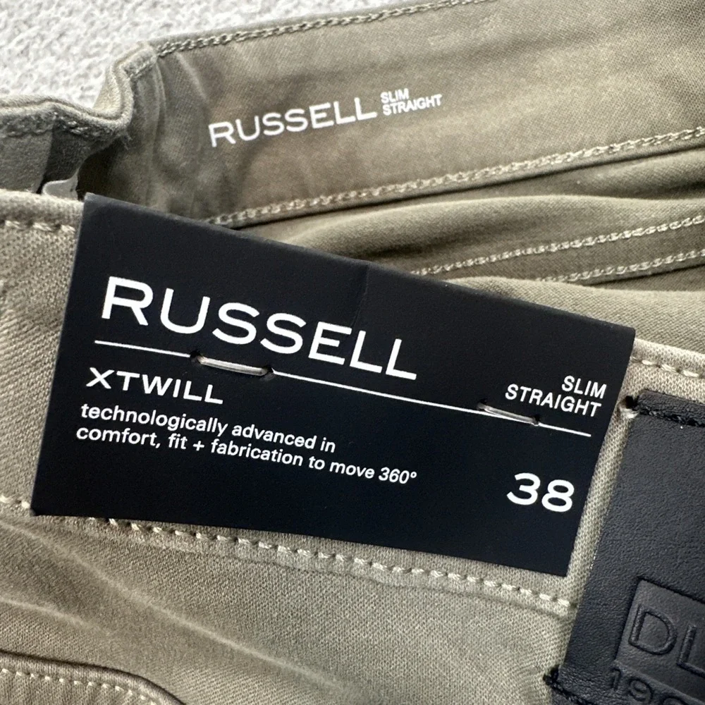 NWT DL 1961 Russell Slim Straight Pants Men 38x34 Palm Smart Denim XTwill